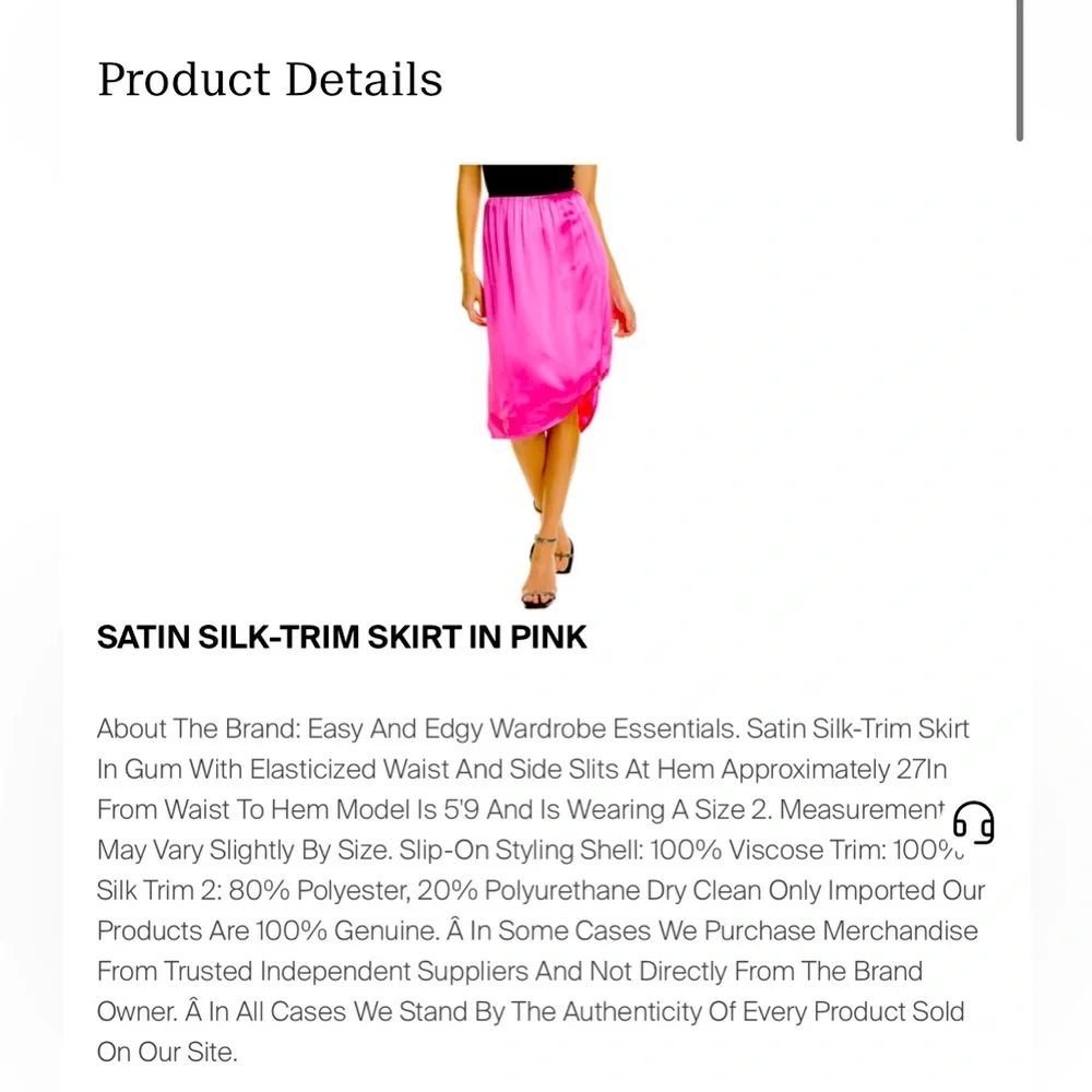 Helmut Lang Vibrant Pink Silk Side Slit Skirt - Picture 4 of 15